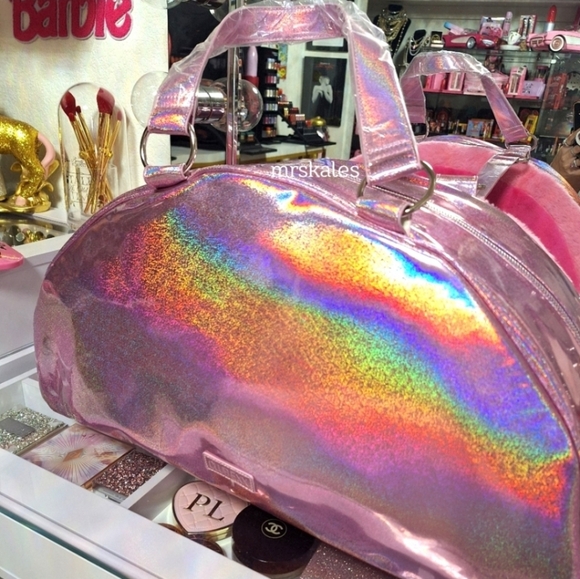 Rainbow Iridescent Weekender Travel Tote Shoulder Bag - Picture 3 of 10